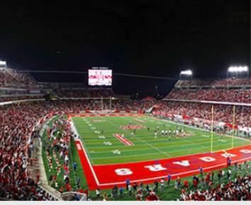 University of Houston stadium at night