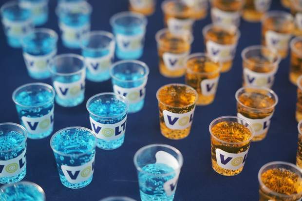 Volt Energy branded drinks at a Houston event